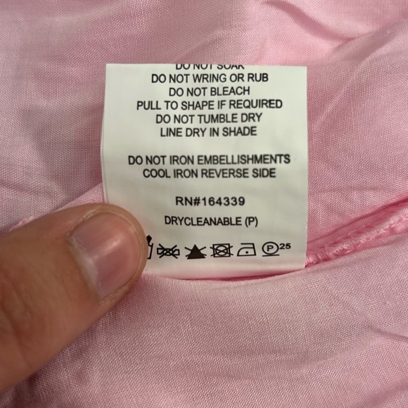 NEW! Petal & Pup Kacper Dress in Pink Tiered Relaxed Fit On/Off Shoulder Midi - Picture 15 of 17